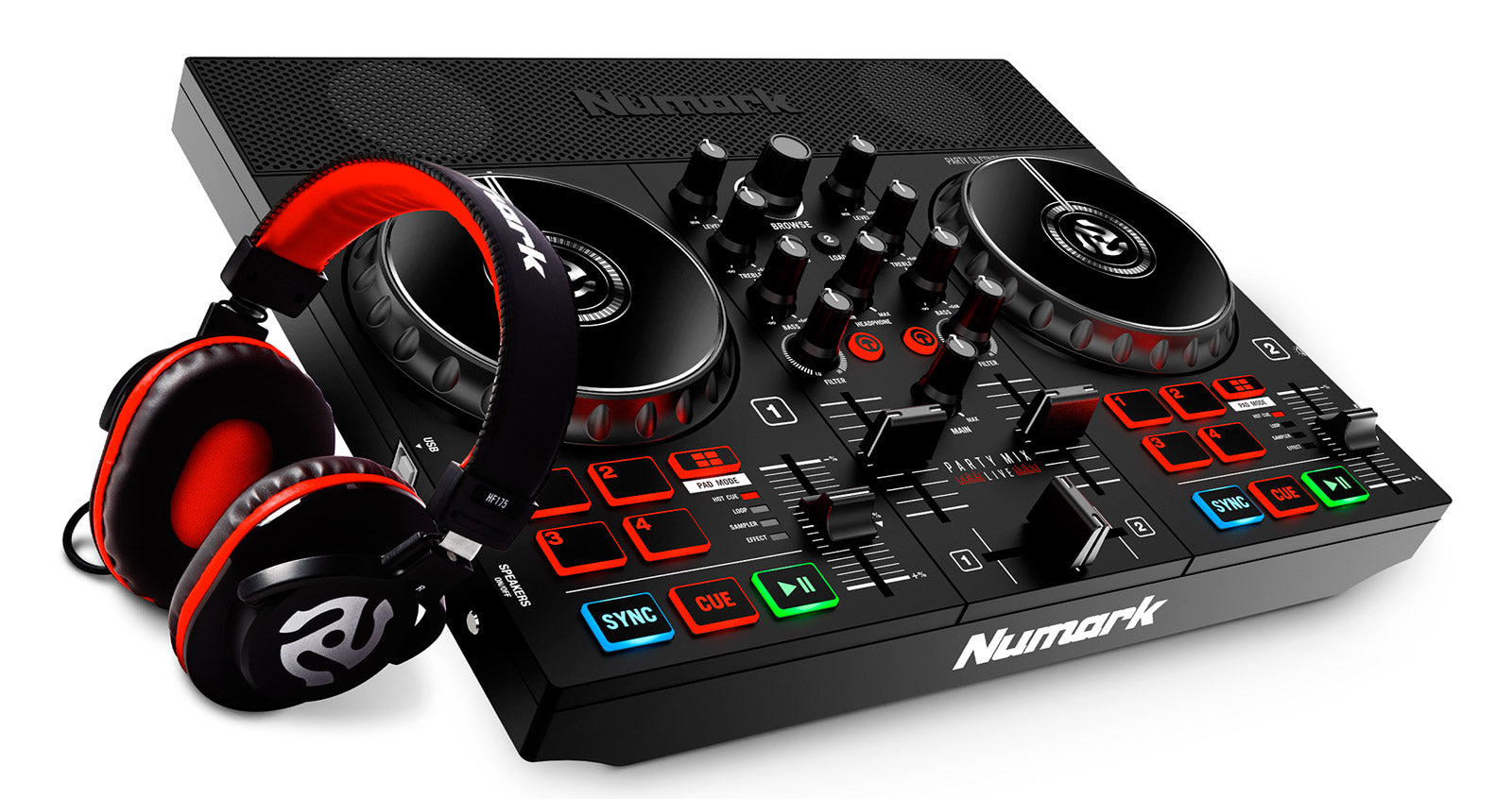 Numark Party Mix Live Bundle Controlador DJ con Auriculares 2