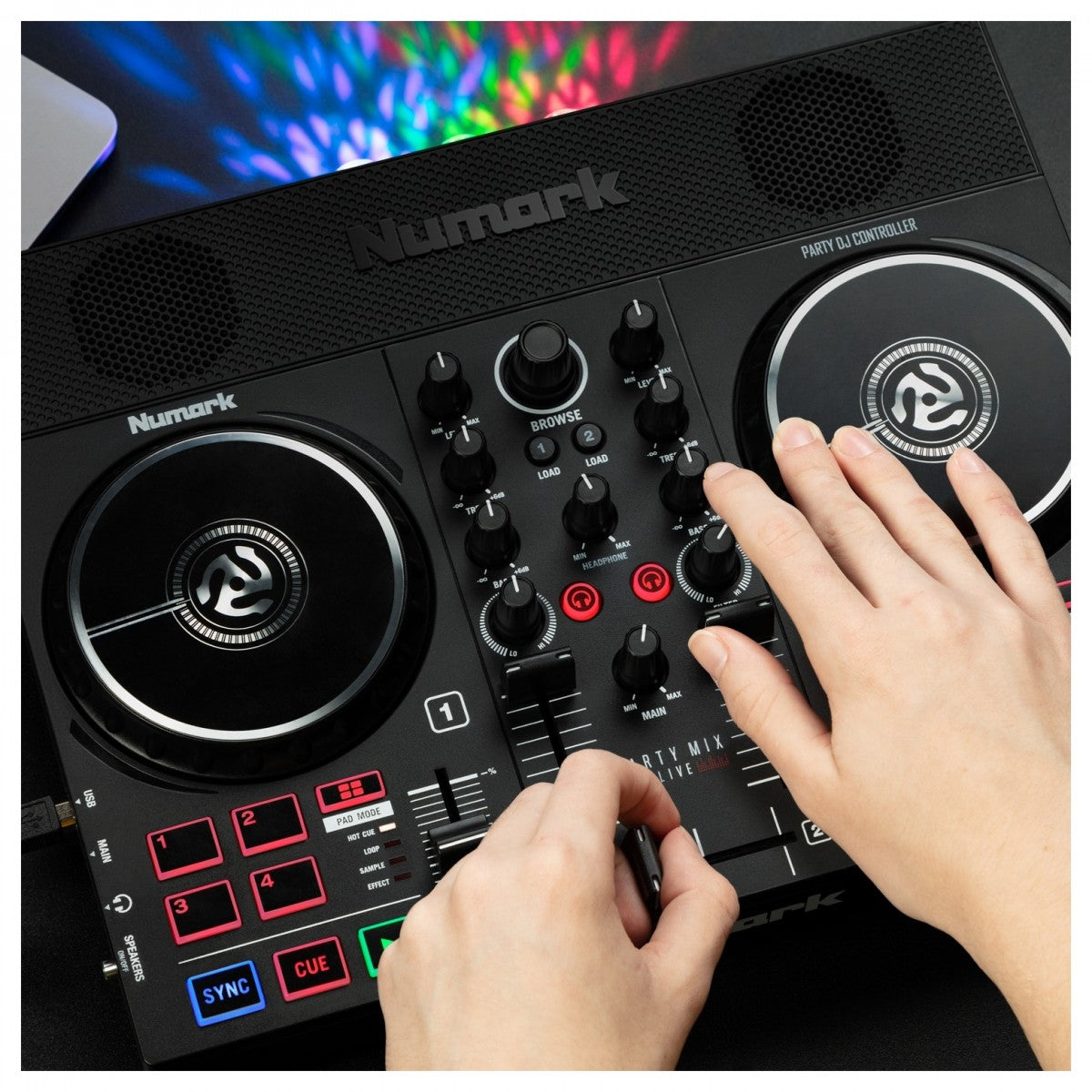 Numark Party Mix Live Bundle Controlador DJ con Auriculares 10