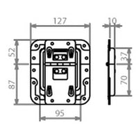 Adam Hall 270746 Tope de Tapa Corto con Paso Perfil. Bisagra y Protección Remachada 2