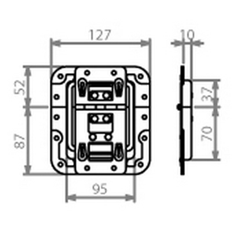 Adam Hall 270755 Tope de Tapa con Paso Perfil. Bisagra. Funcion Clic-Stop y Protección Remachada 2