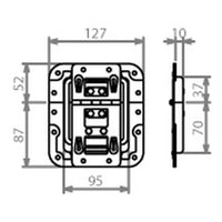 Adam Hall 270755 Tope de Tapa con Paso Perfil. Bisagra. Funcion Clic-Stop y Protección Remachada 2