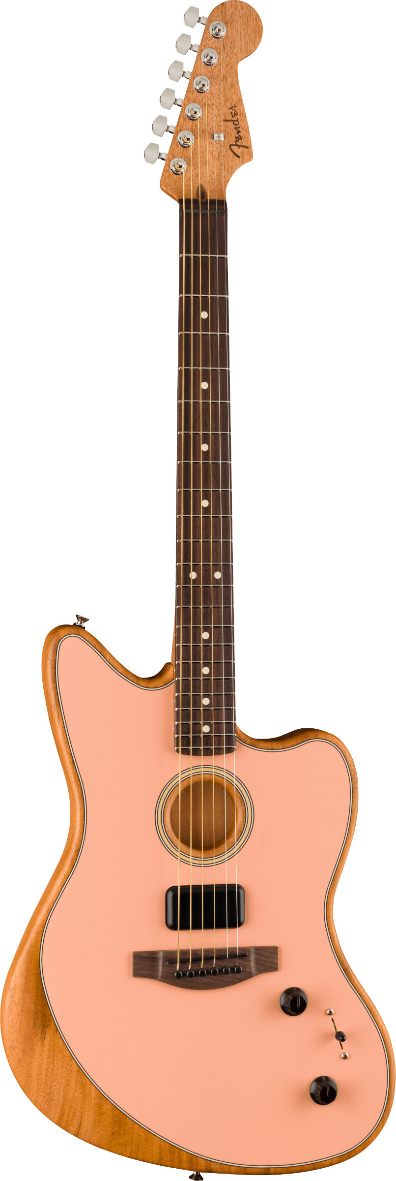 Fender Acoustasonic Player Jazzmaster RW Guitarra Electroacústica Shell Pink 2