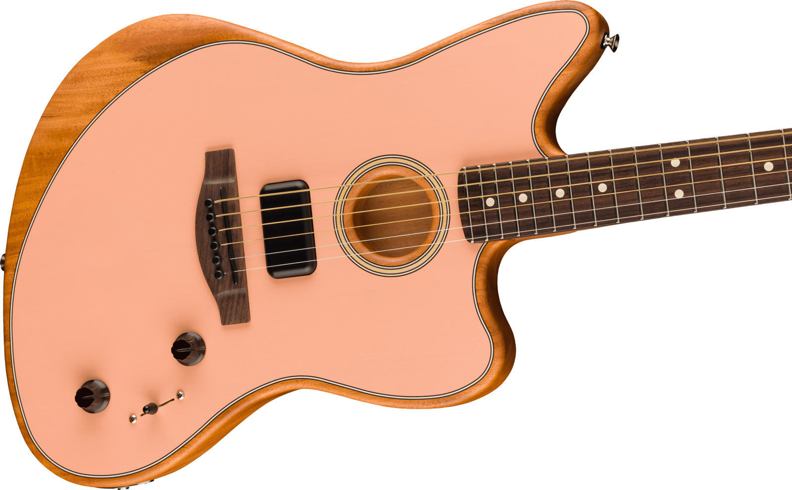 Fender Acoustasonic Player Jazzmaster RW Guitarra Electroacústica Shell Pink 4