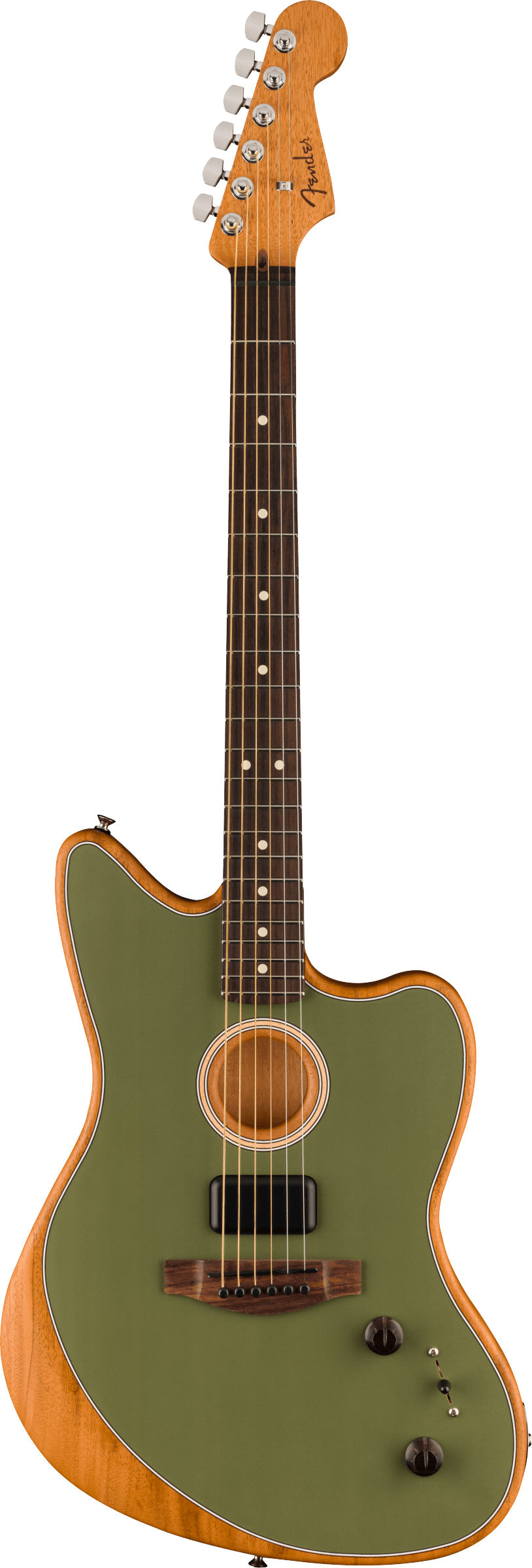 Fender Acoustasonic Player Jazzmaster RW Guitarra Electroacústica Antique Olive 1