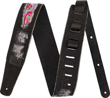 Fender 0990638012 X Wrangler Ripped Denim Correa Guitarra Negra 1