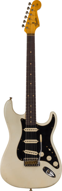 Fender Postmodern Journeyman Relic Stratocaster RW Guitarra Eléctrica Aged Olympic White. 1