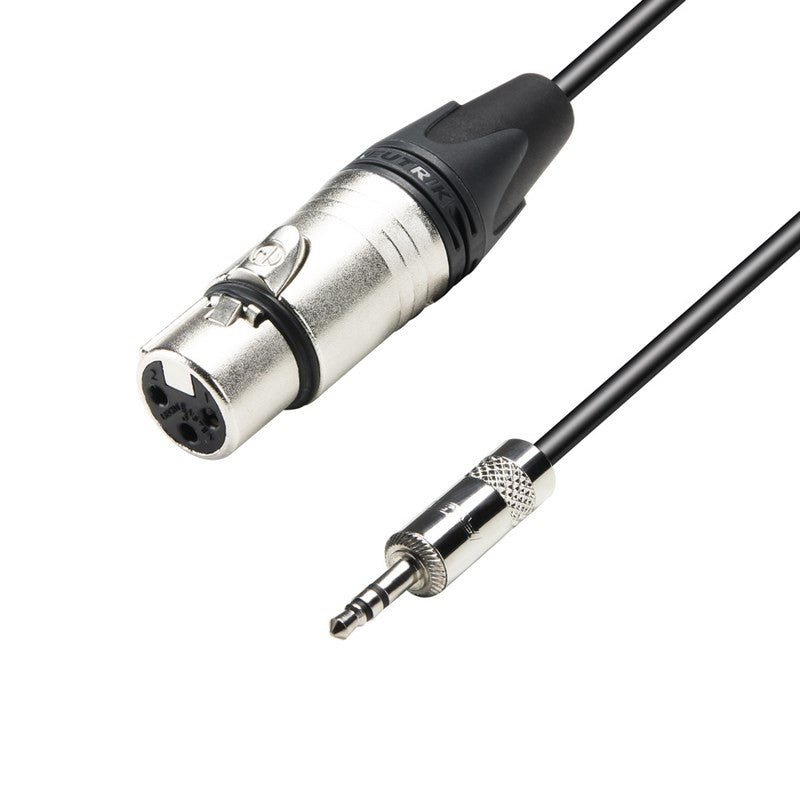 Adam Hall K5MYF0150 Cable de Micrófono Neutrik de XLR Hembra a Jack 3.5 mm Estéreo 1.5 Metros 1