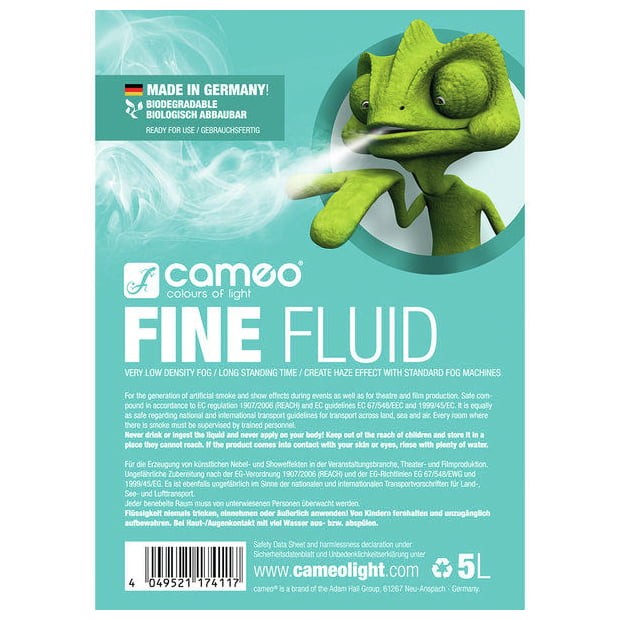 Cameo Fine Fluid 5L Líquido de Niebla de Efecto Neblina de Densidad 5L 2