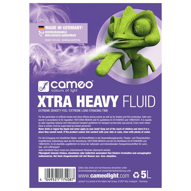 Cameo XTRA Heavy Fluid 5L Líquido de Niebla de Densidad Muy Alta de Larga Duración 5 Litros 2