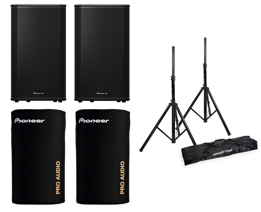Pioneer DJ -Pack- XPRS152 2 Altavoces Activos + Fundas y Soportes 1