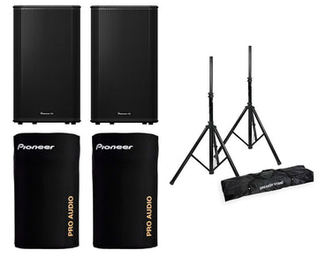 Pioneer DJ -Pack- XPRS152 2 Altavoces Activos + Fundas y Soportes 1