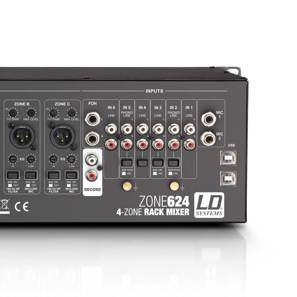 LD Systems Zone 624 Mezclador de 4 Zonas 7