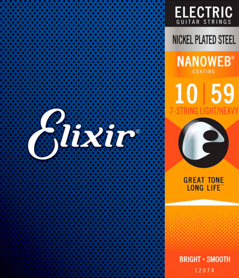 Elixir 12074 Nanoweb Juego Cuerdas Guitarra Eléctrica 7 Cuerdas 010-059 1