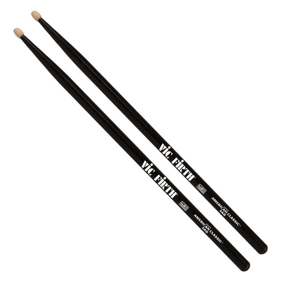 Vic Firth 5AB Hickory Negro Par Baquetas Batería 1