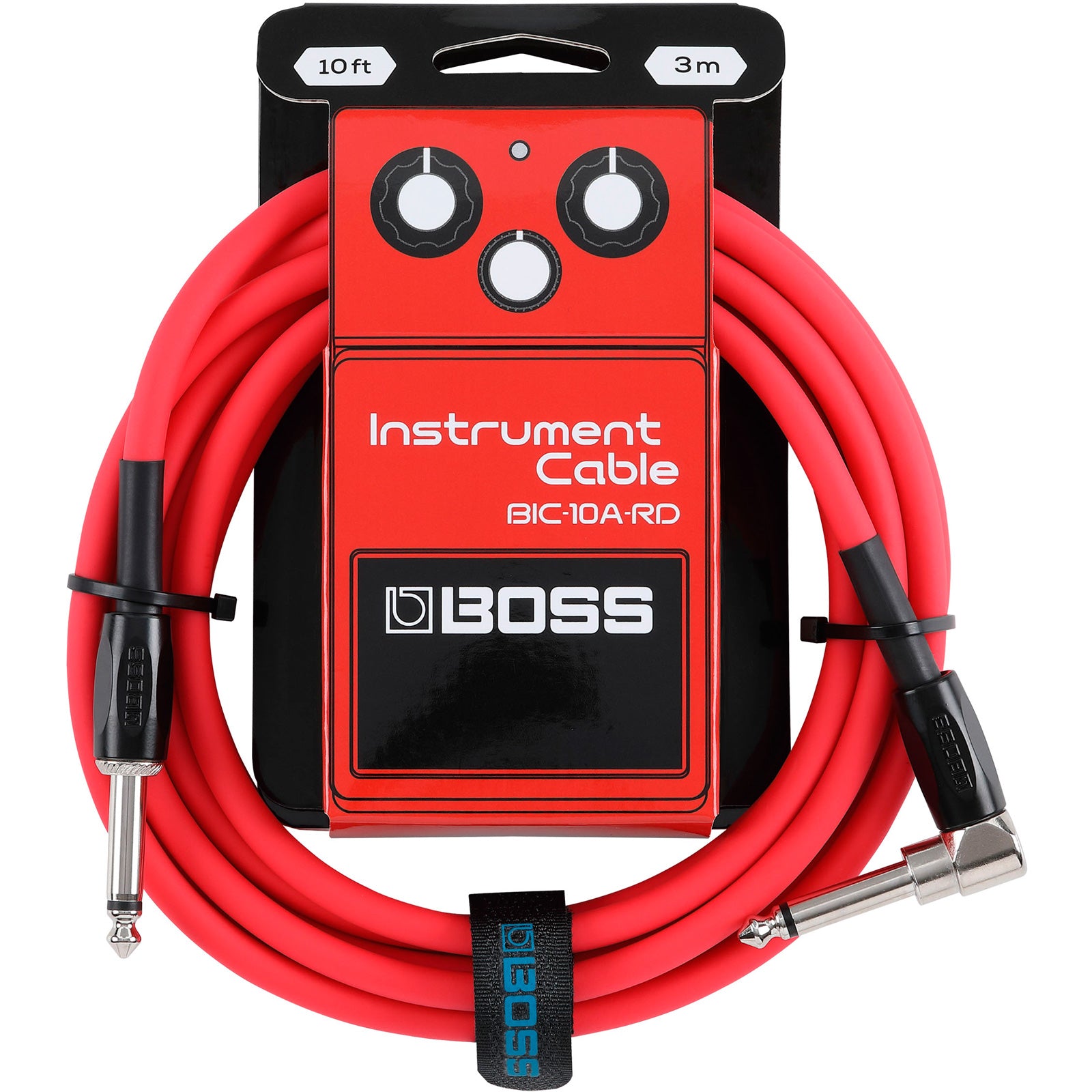 Boss BIC-10A RD Cable Instrumento Recto Angulado 3 Metros Rojo 1