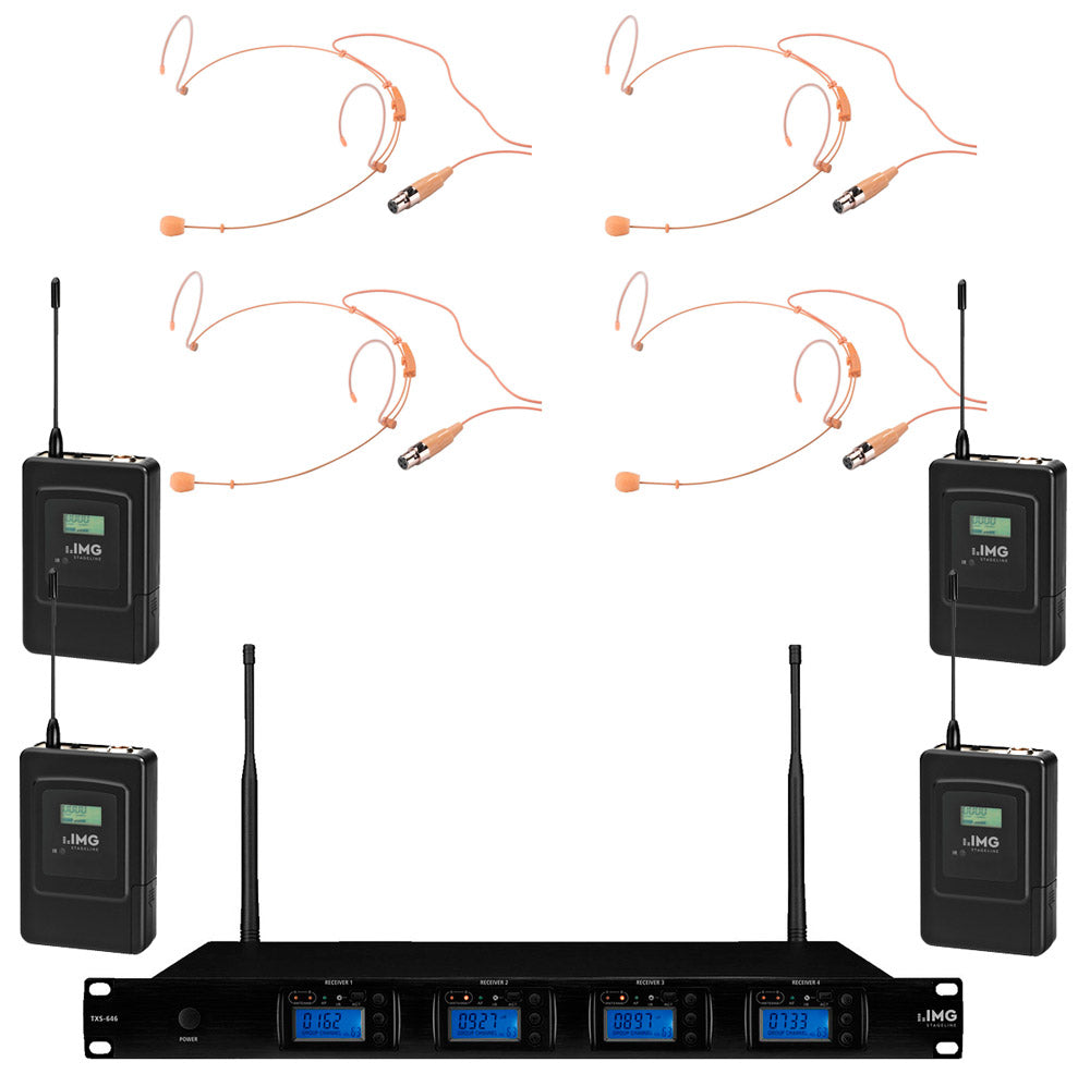 JTS -Pack- TXS-646 HSE150SK Sistema Inalámbrico con 4 Emisores y Micrófonos de Diadema 1