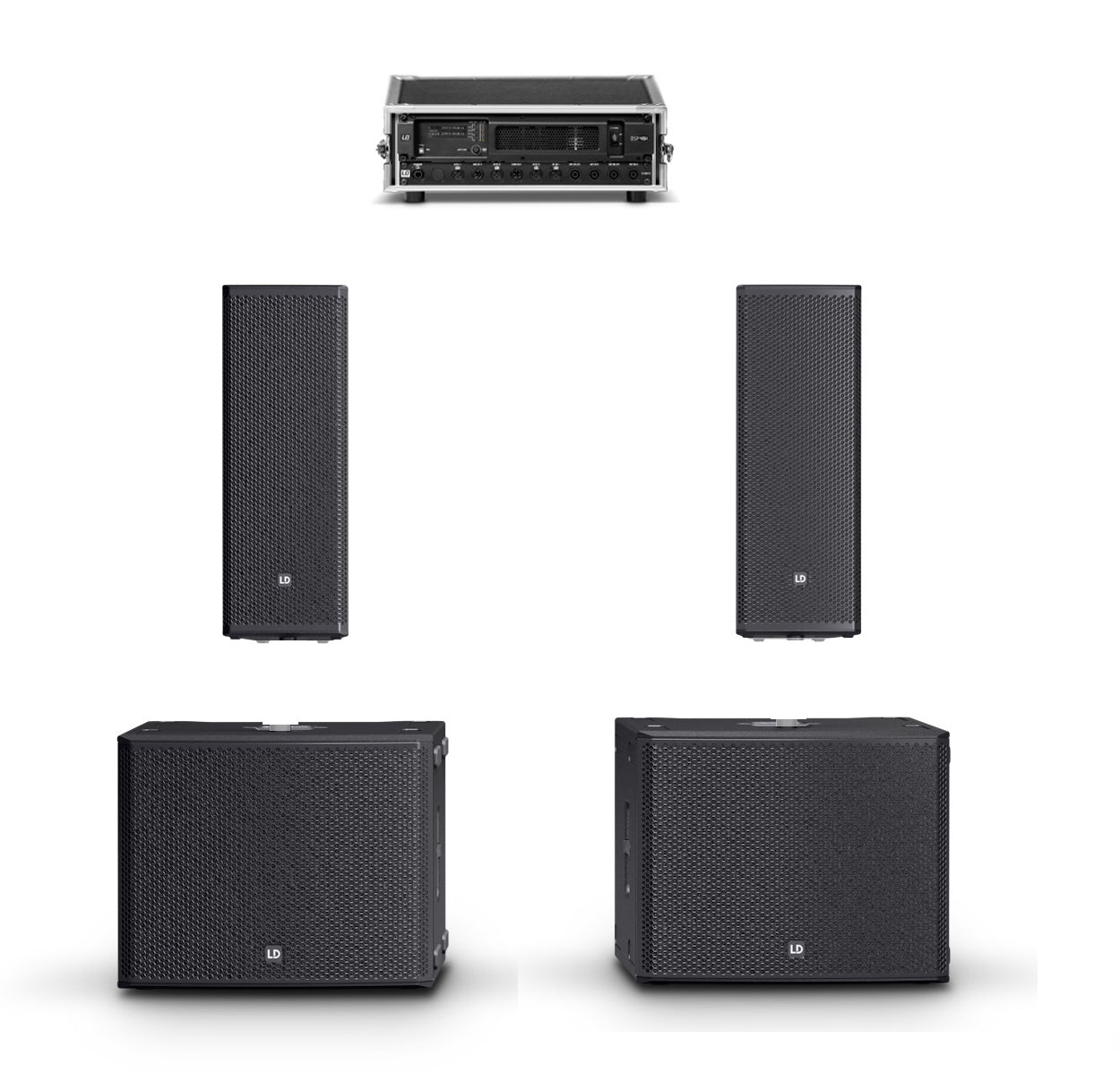 LD Systems Stinger G3 Gala Set 2 Altavoces Pasivos + 2 Subwoofers Pasivos y Rack Amplificación 1