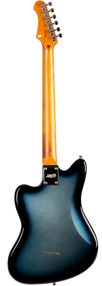 Jet Guitars JJ350 Baritone MSS RW Guitarra Eléctrica Moonburst Silver Burst 2