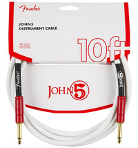 Fender 0990810209 John 5 Cable Instrumento Blanco y Rojo 3 Metros 4