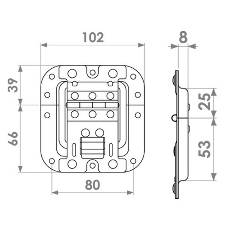 Adam Hall 27096 Tope de Tapa Mediano sin Paso Perfil con Bisagra y Funcion Clic-Stop 2