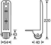 Adam Hall 3782 Rueda Blanda para Montaje en Angulo 40 mm Carcasa de Nylon 3