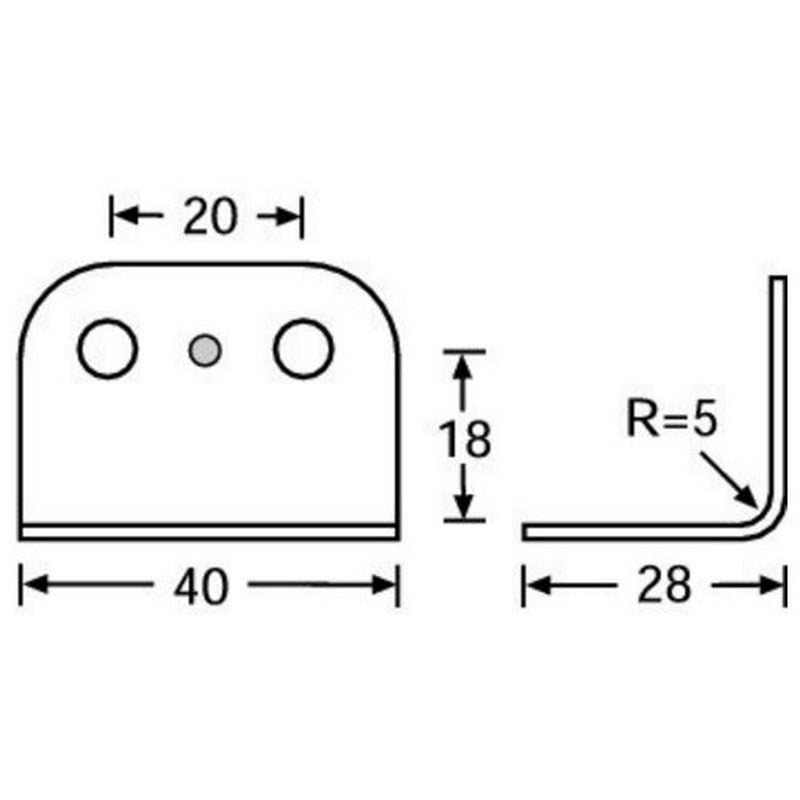 Adam Hall 4042 Escuadra 40X28 Radio Interno de 5mm 2