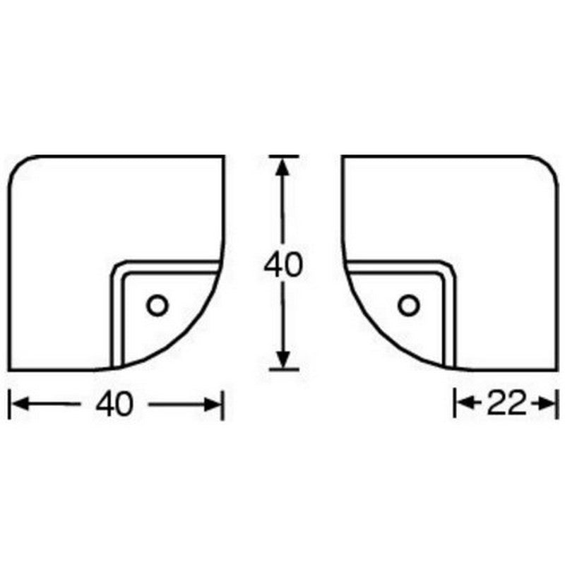 Adam Hall 4058 Escuadra con Paso Perfil para Cantonera de 22mm Cromo 2