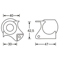 Adam Hall 41261 Cantonera de Bola Mediana con Escuadra 42.5mm y Paso Perfil 30mm Apilable Hembra 2