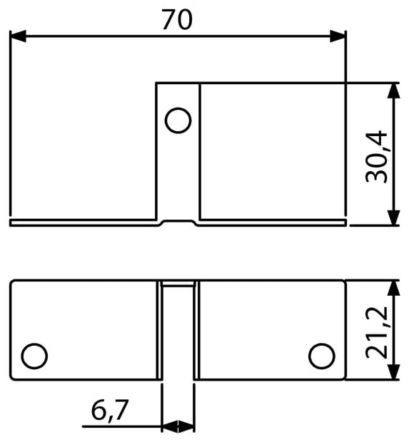 Adam Hall 4272 Escuadra Plana para Divisiones Internas 6.7mm 2