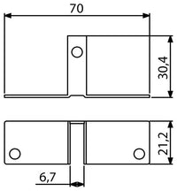 Adam Hall 4272 Escuadra Plana para Divisiones Internas 6.7mm 2