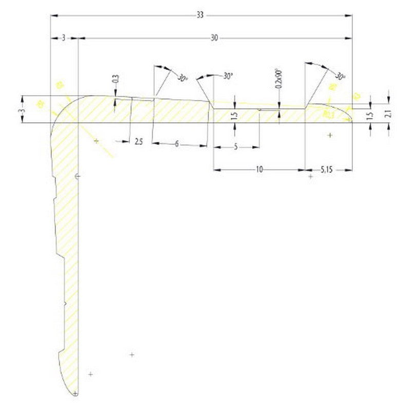 Adam Hall 6110 Perfil Angular de Aluminio 33X33mm con Canal para Remaches 2