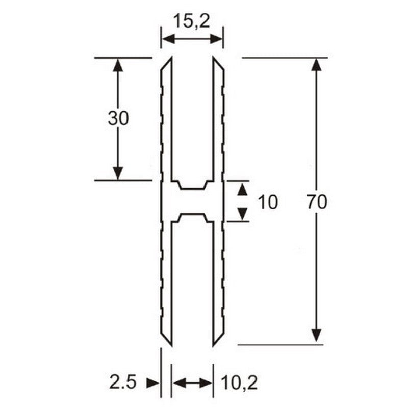 Adam Hall 6128 Perfil en H de Aluminio de Alta Resistencia para Unir Tableros de 10mm 2