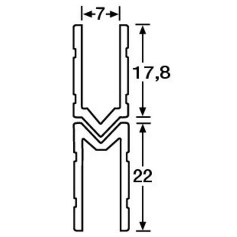 Adam Hall 6142M Perfil de Aluminio Macho para Perfil de Tapa 7mm 2