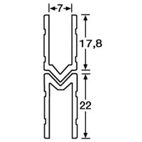 Adam Hall 6142M Perfil de Aluminio Macho para Perfil de Tapa 7mm 2