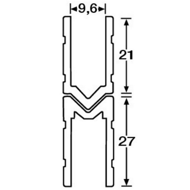 Adam Hall 6144F Perfil de Aluminio Hembra para Perfil de Tapa 9.6mm 2