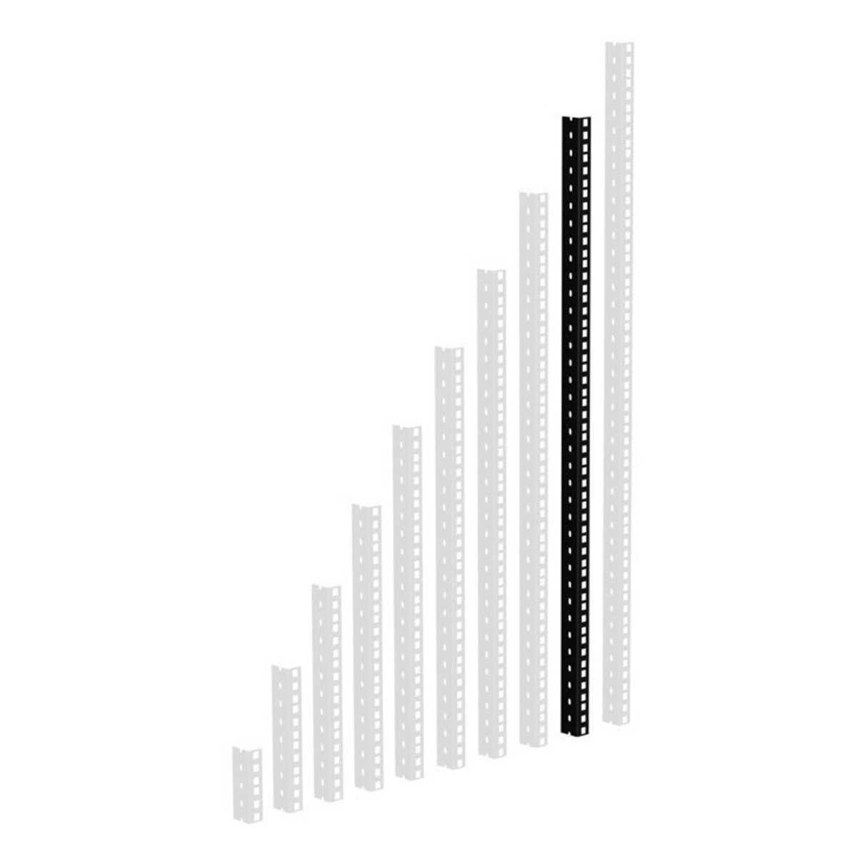 Adam Hall 61535B18 Perfil de Rack de Alta Resistencia Negro 18U 3