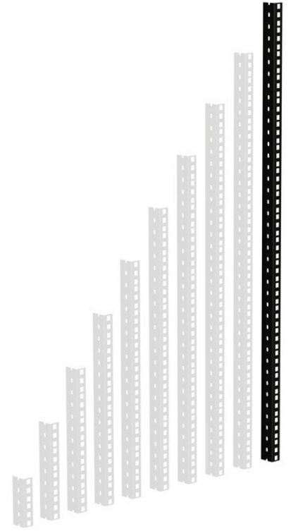 Adam Hall 61535B20 Perfil de Rack de Alta Resistencia Negro 20U 2