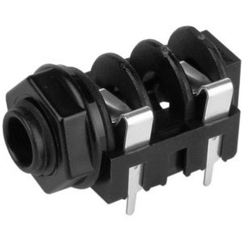 Adam Hall 7203PCB02 Conector Chasis Jack 6.3 mm con Interruptor Mono para Montaje Pcb Negro 1