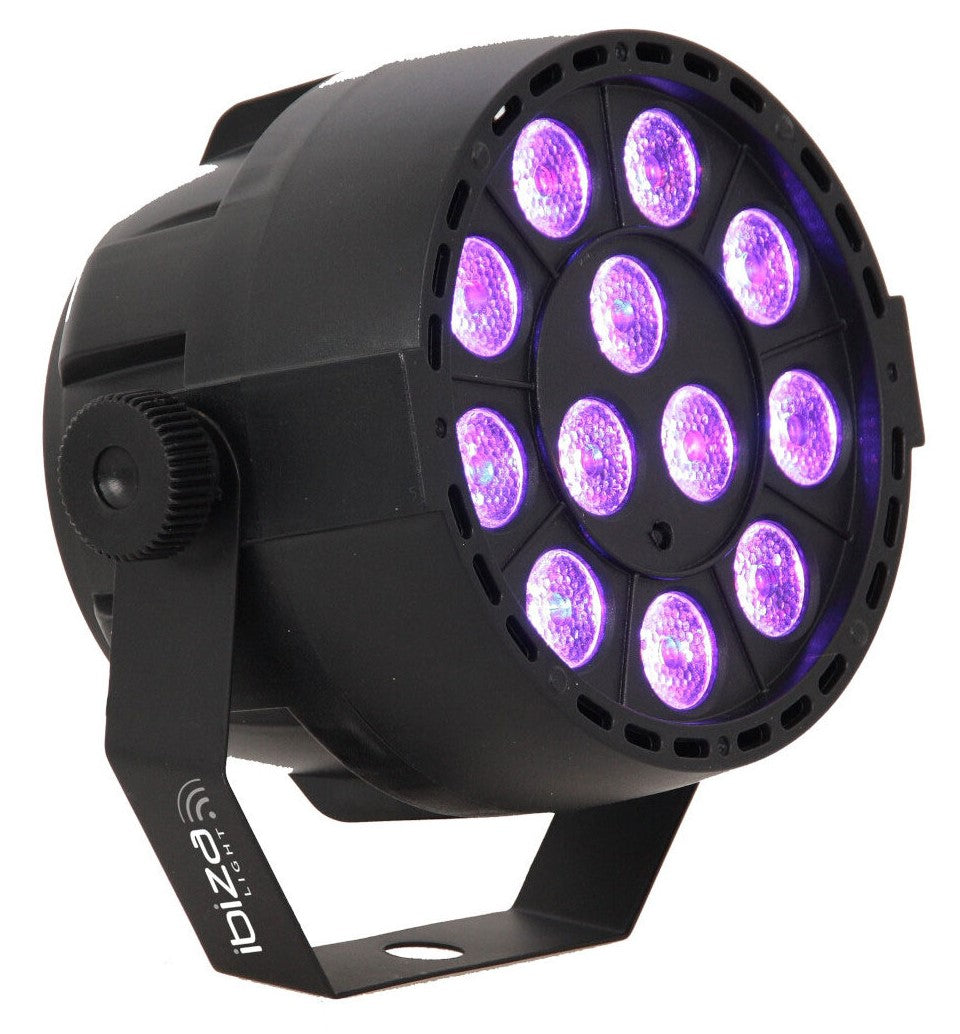 Ibiza Light Par Mini UV Proyector Par de Led UV 12 X 2 W 1