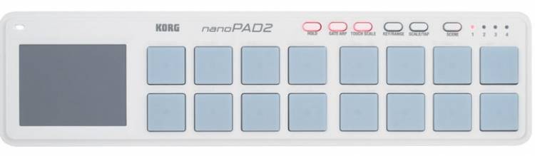 Korg Nanopad 2 Controlador Ultrafino Blanco Alimentado por USB 1