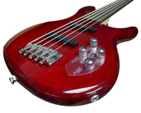 Cort Action Bass V Plus TR Bajo Eléctrico 5 Cuerdas Transparent Red 4