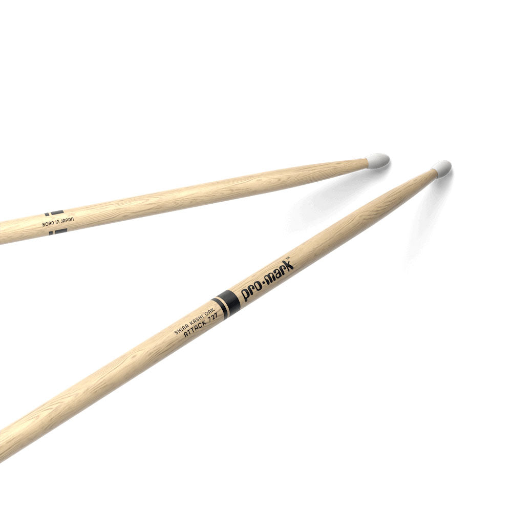 Pro Mark PW727N Classic Attack Shira Kashi Oak Par Baquetas Batería Punta de Nylon 2