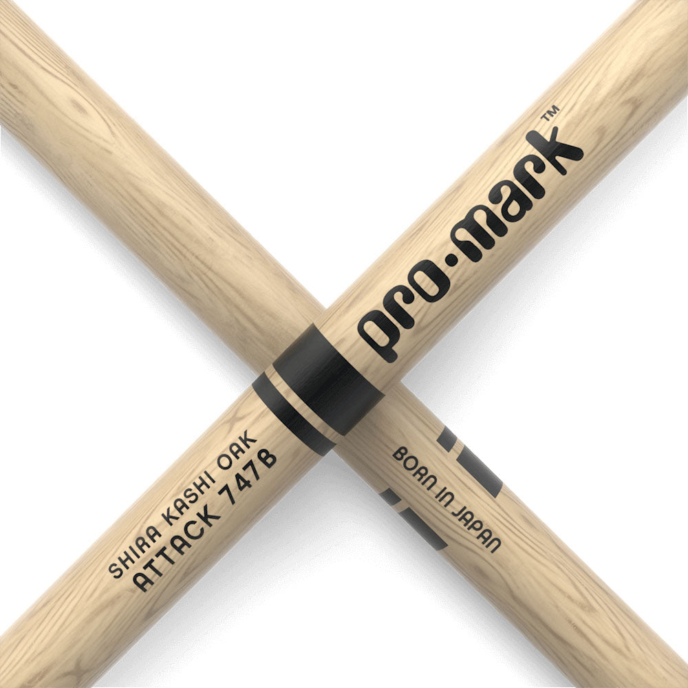 Pro Mark PW747BN Classic Attack Shira Kashi Oak Par Baquetas Batería Punta de Nylon 4