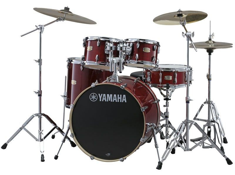 Yamaha SBP2F5 CR HW680W Stage Custom Birch Batería Acústica con Herrajes Cranberry Red 1