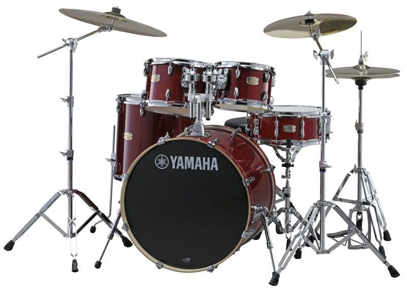 Yamaha SBP0F5 CR HW680W Stage Custom Birch Batería Acústica con Herrajes Cranberry Red 1