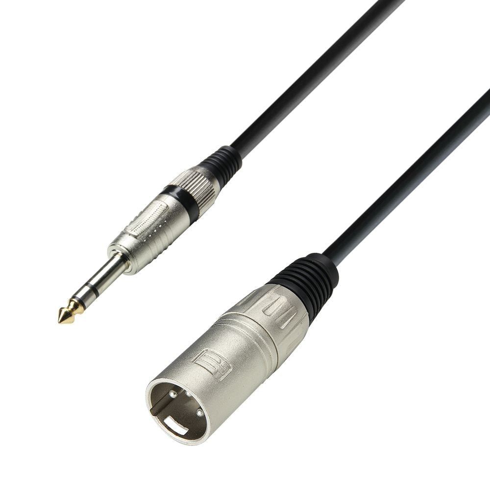 Adam Hall K3BMV0100 Cable Micrófono XLR Macho a 6.3 mm Jack Stereo 1 Metro 1