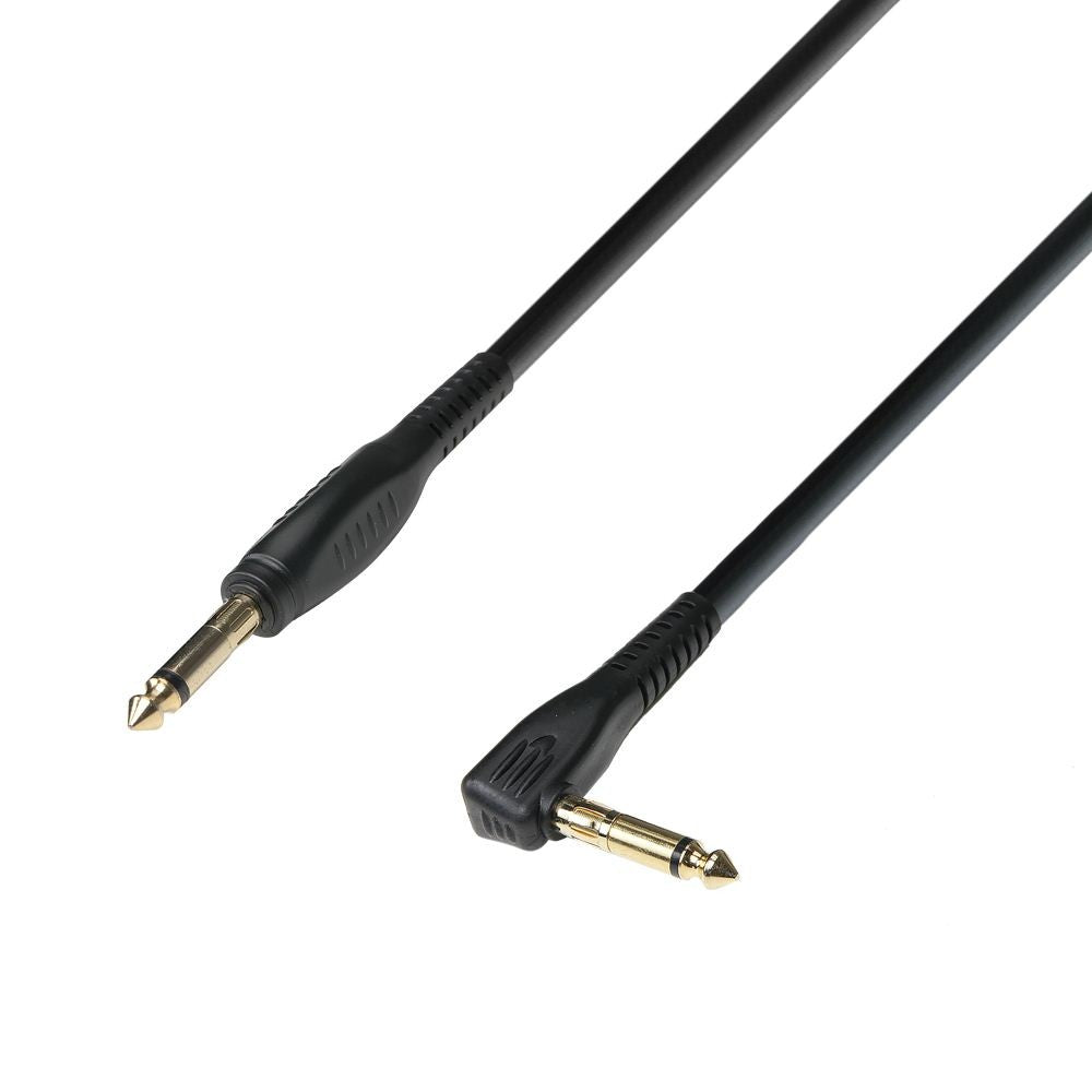 Adam Hall K3IPR0300P Cable Instrumento 6.3mm Jack Mono a 6.3mm Acodado Jack Mono 3 Metros 1