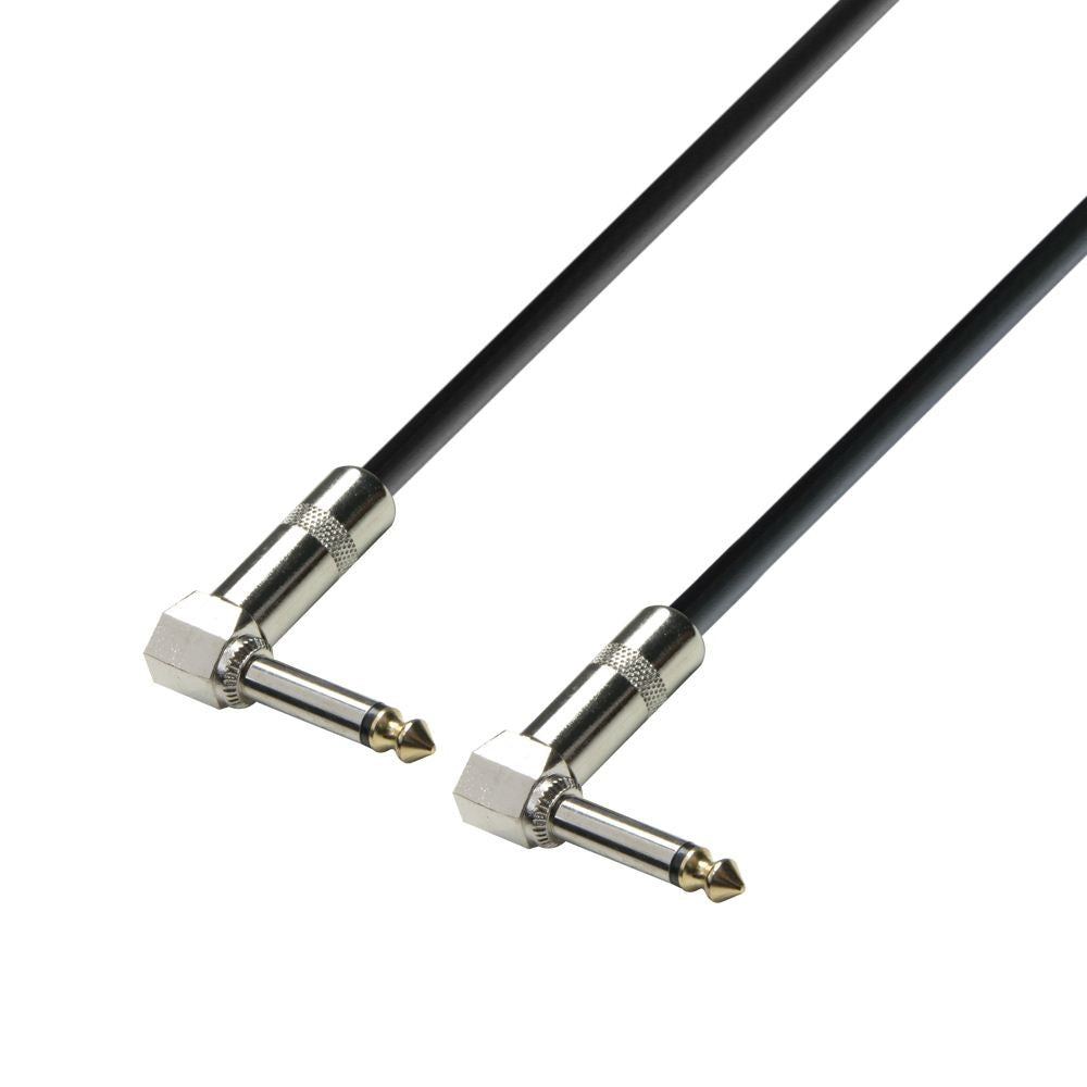 Adam Hall K3IRR0015 Cable Instrumento 6.3 mm Acodado Jack Mono a 6.3 mm Acodado Jack Mono 15cm 1