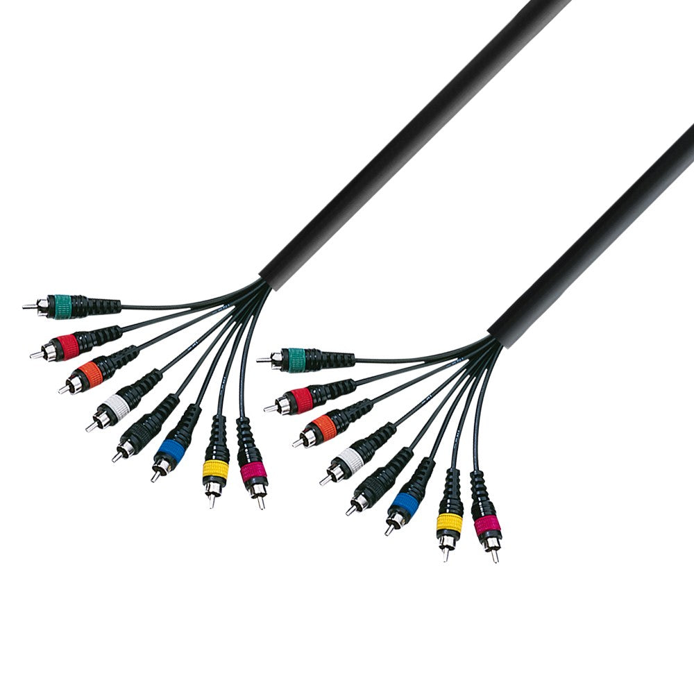 Adam Hall K3L8CC0500 Cable Multicore 8 X RCA Macho a 8 X RCA Macho 5 Metros 1