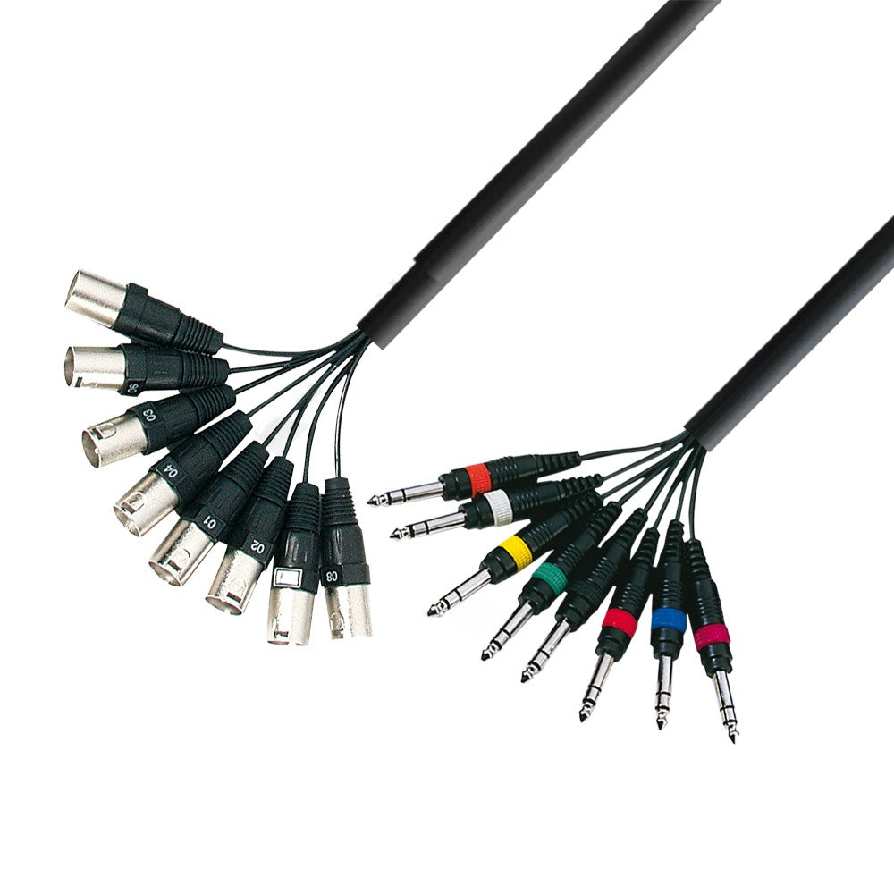 Adam Hall K3L8MV0300 Cable Multicore 8 X XLR Macho a 8 X Jack Estéreo 3 Metros 1